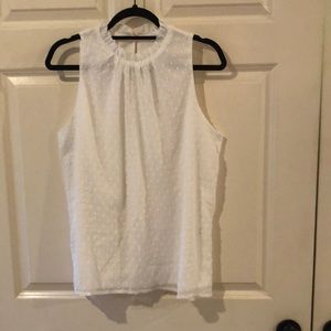 Ladies white chiffon halter blouse. Size L.
